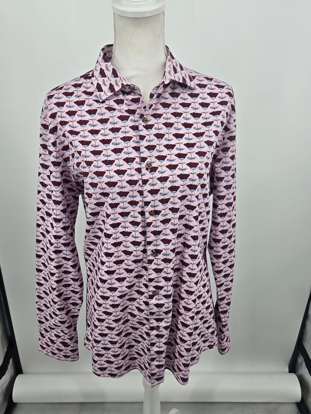 Bar III Pink & Purple Floral Button-Down Shirt Size 14/16 (7727)